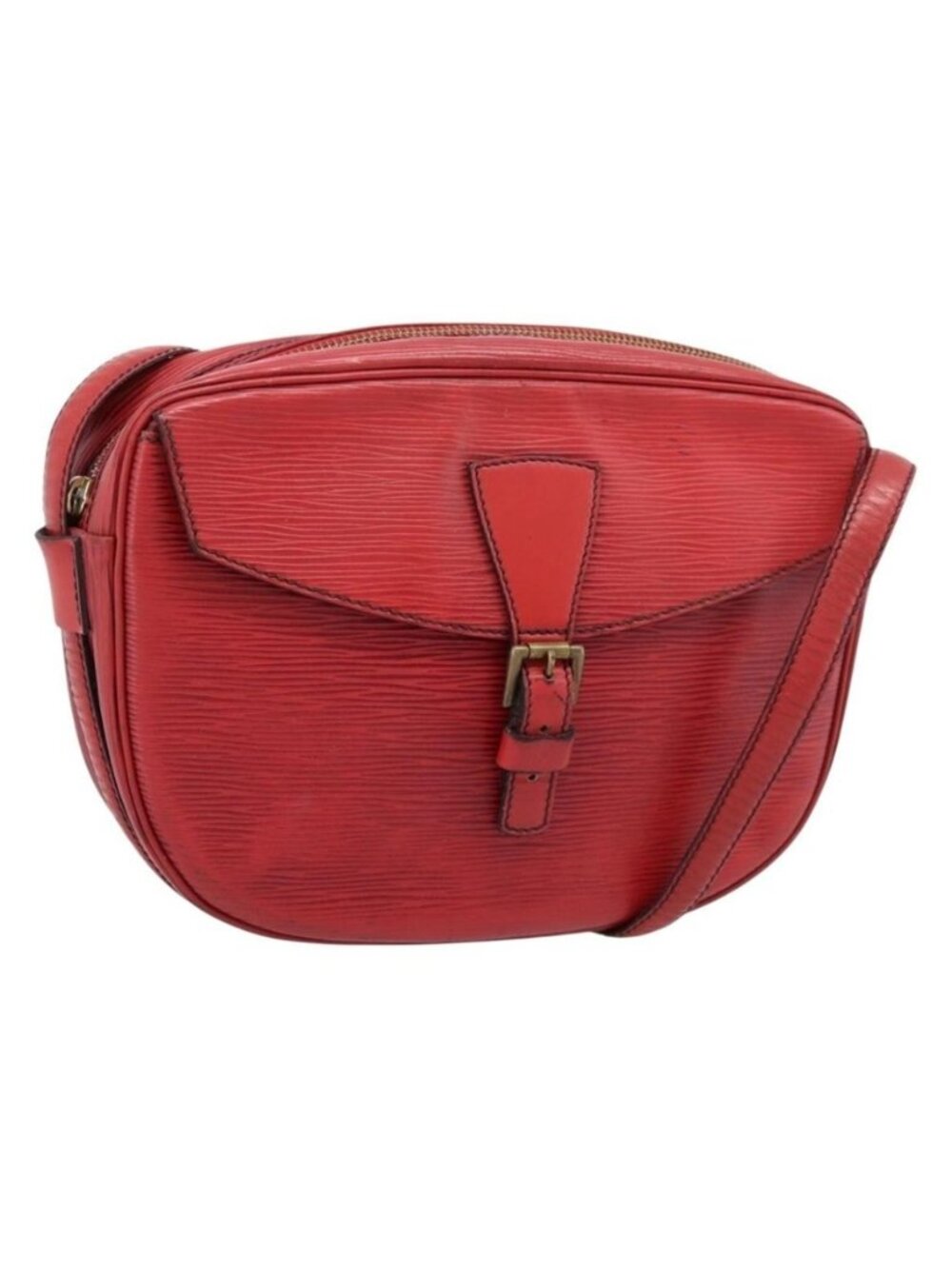Authentic LOUIS VUITTON Epi June Feuille Shoulder Bag Red M52157 LV